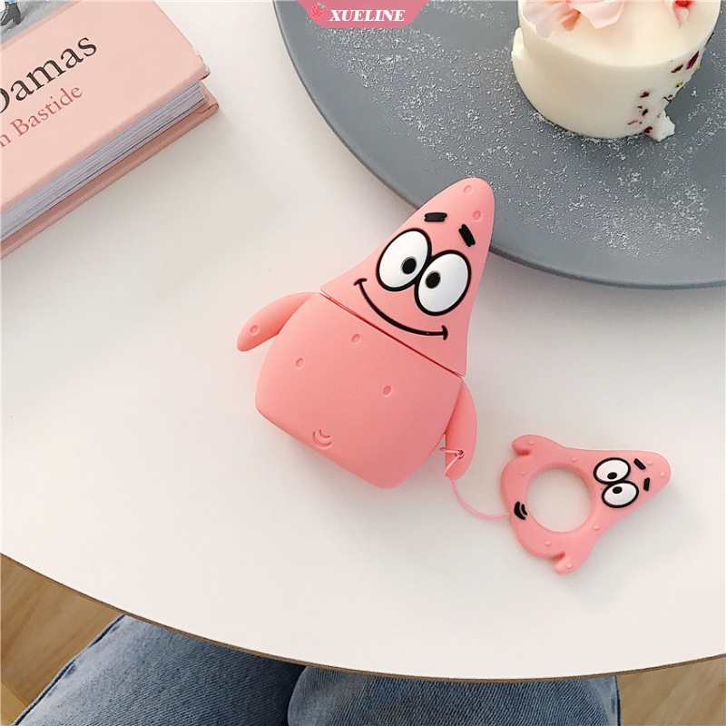 Casing Soft Case Silikon Motif Kartun SpongeBob SquarePants Patrick Star Untuk AirPods 1 / 2 / 3 Pro