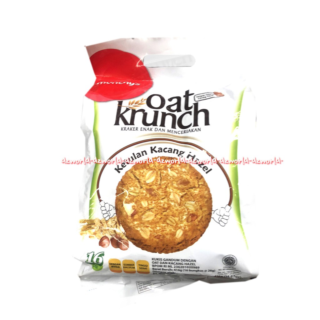 Munchy's Oat Krunch Kraker Snack Ketulan Kacang Hazel 416gr Munich Snack Cemilan