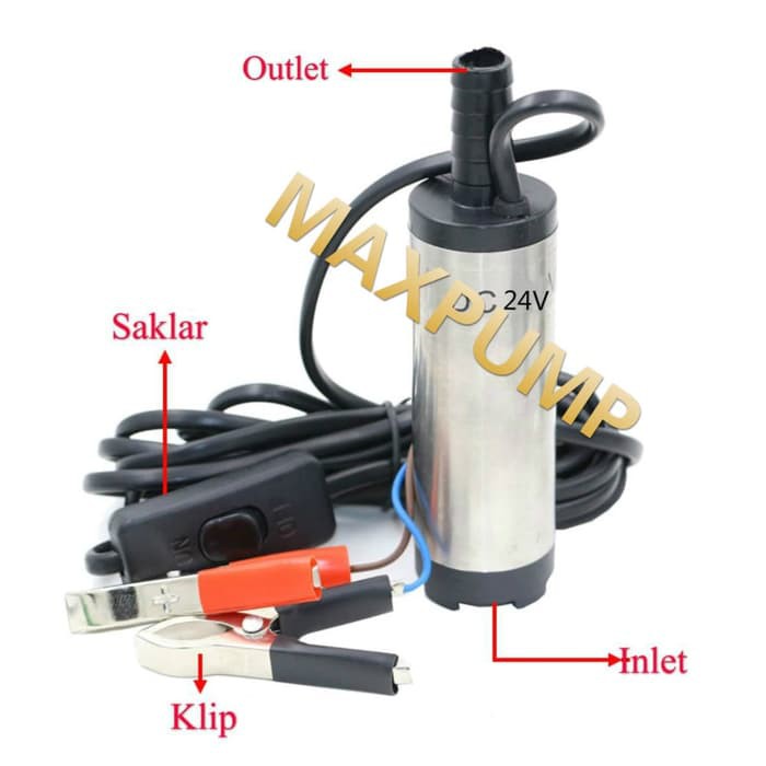 MAXPUMP DC24V 51MM Pompa Celup DC 24Volt 51mm Transfer Oli Minyak Solar Air Submersible Pump Pompa Mini