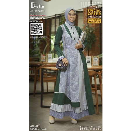 Almari Tuneeca AT-0122011 ARTEMISIA Diskon Sale Promo Gamis Long Dress