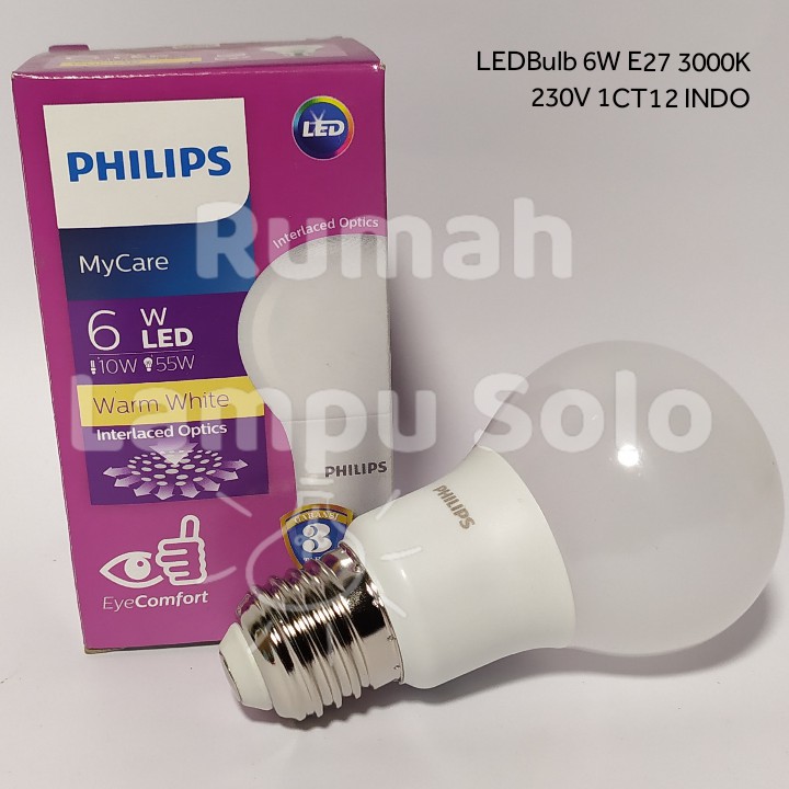 Jual Lampu Bohlam Led Bulb Philips W Kuning K E My Care Shopee