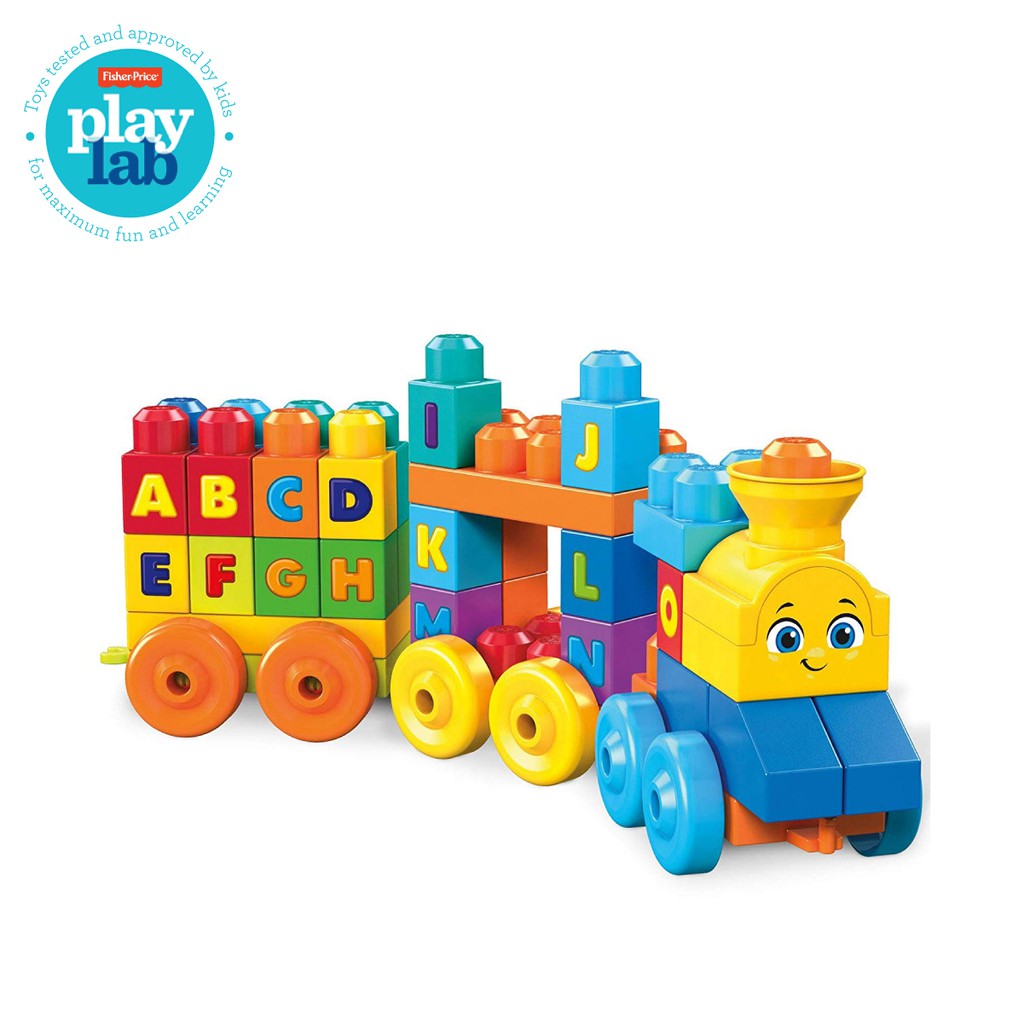 Mega Bloks ABC Musical Train Building Set (50 pieces) - Mainan Balok Susun Edukasi Anak