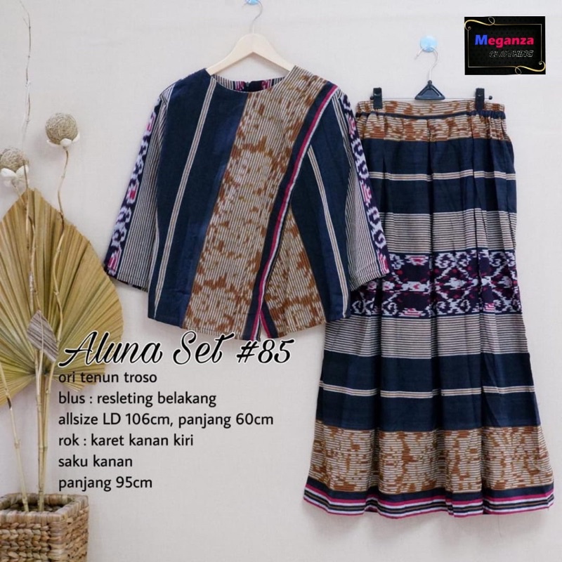 Baju Setelan Rok Tenun Troso / ALUNA SET BY MEGANZA