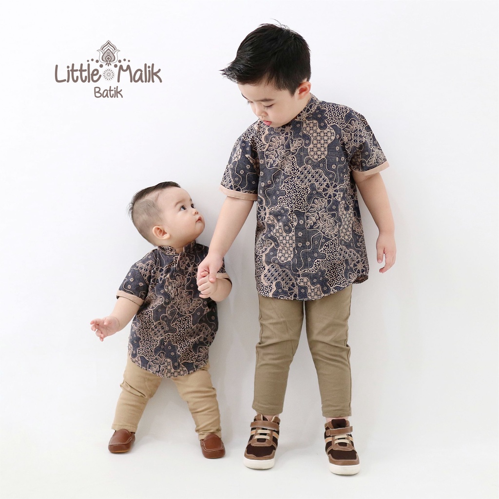 READY STOCK Kemeja Batik Couple Anak Ayah Lengan Pendek By Little Malik Batik