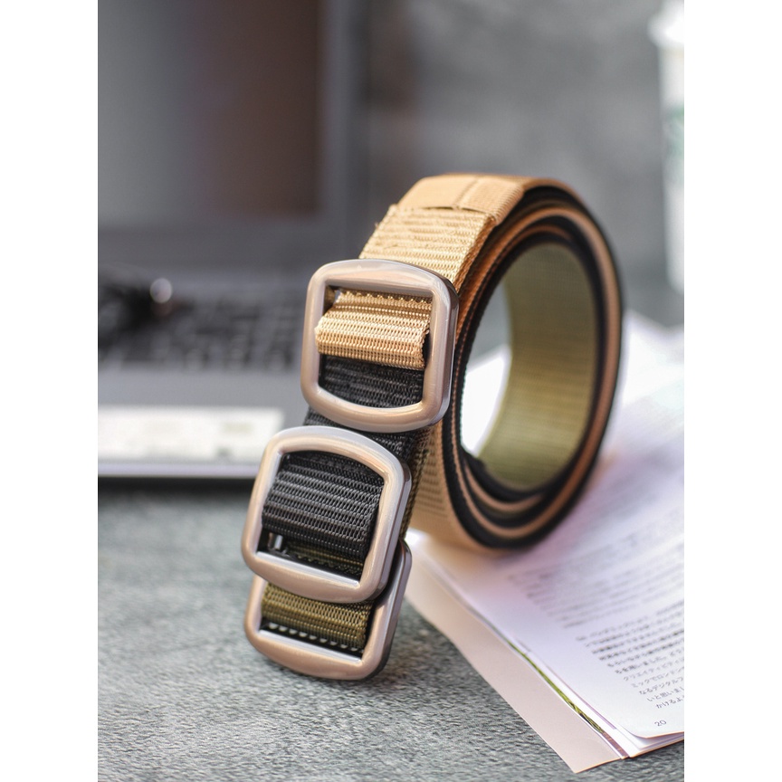 Ikat Pinggang Pria Tactical Nilon Kanvas Kepala Besi Gesper Kanvas S064