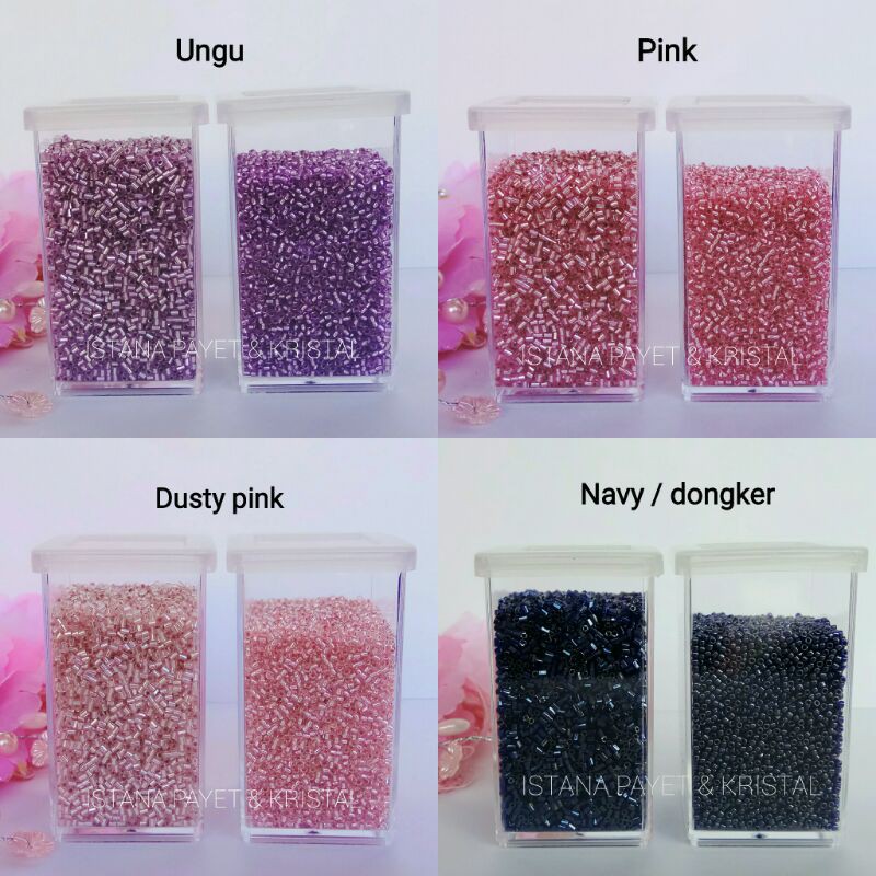 Payet jepang MGB (bambu atau pasir) ungu, pink, dusty pink & navy / biru dongker