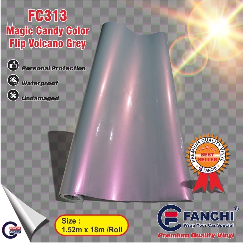 Sticker Mobil Magic Candy Color Flip Volcano GREY Merk FANCHI UK.1.52M X 18M/ROLL (STICKER NO.1)