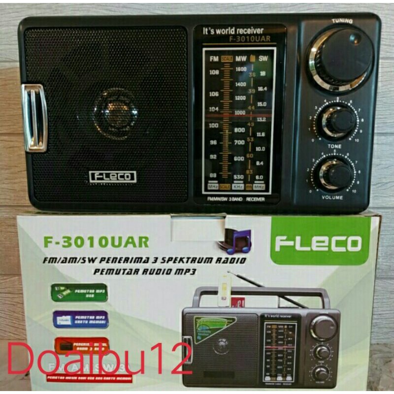 Cod Radio Clasik AC DC 3 Band//Radio Fleco 3010Uar//Radio Portable jernih