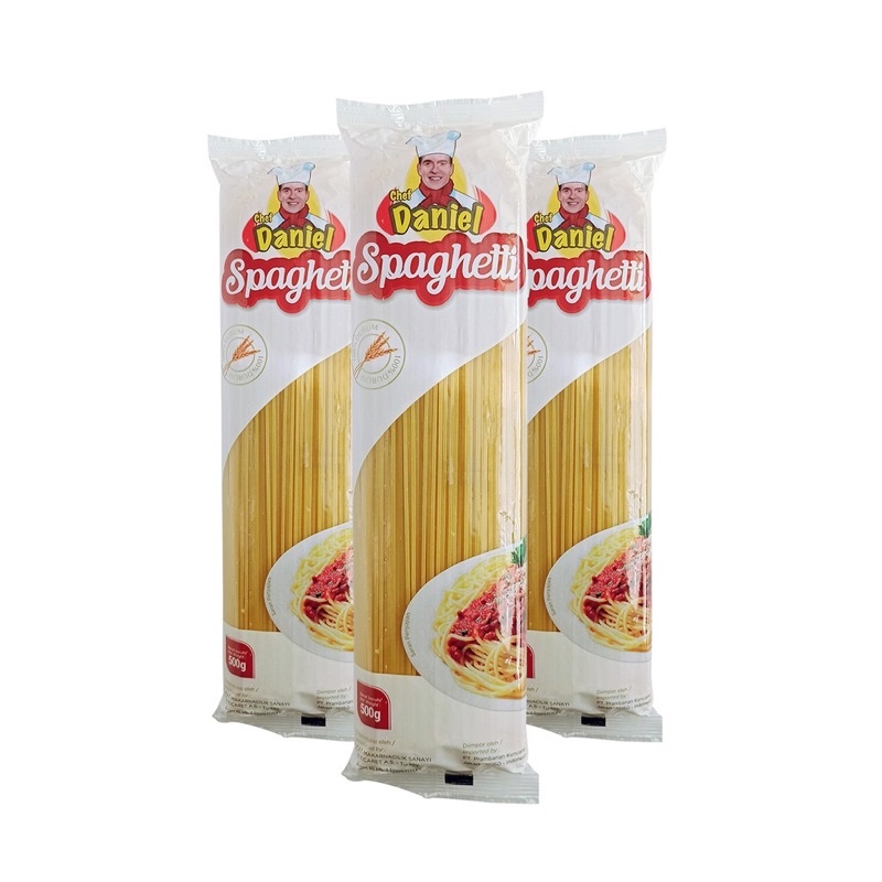 CHEF DANIEL SPAGHETTI 500 GRAM - PASTA INSTANT SPAGETI GANDUM Turkey premium