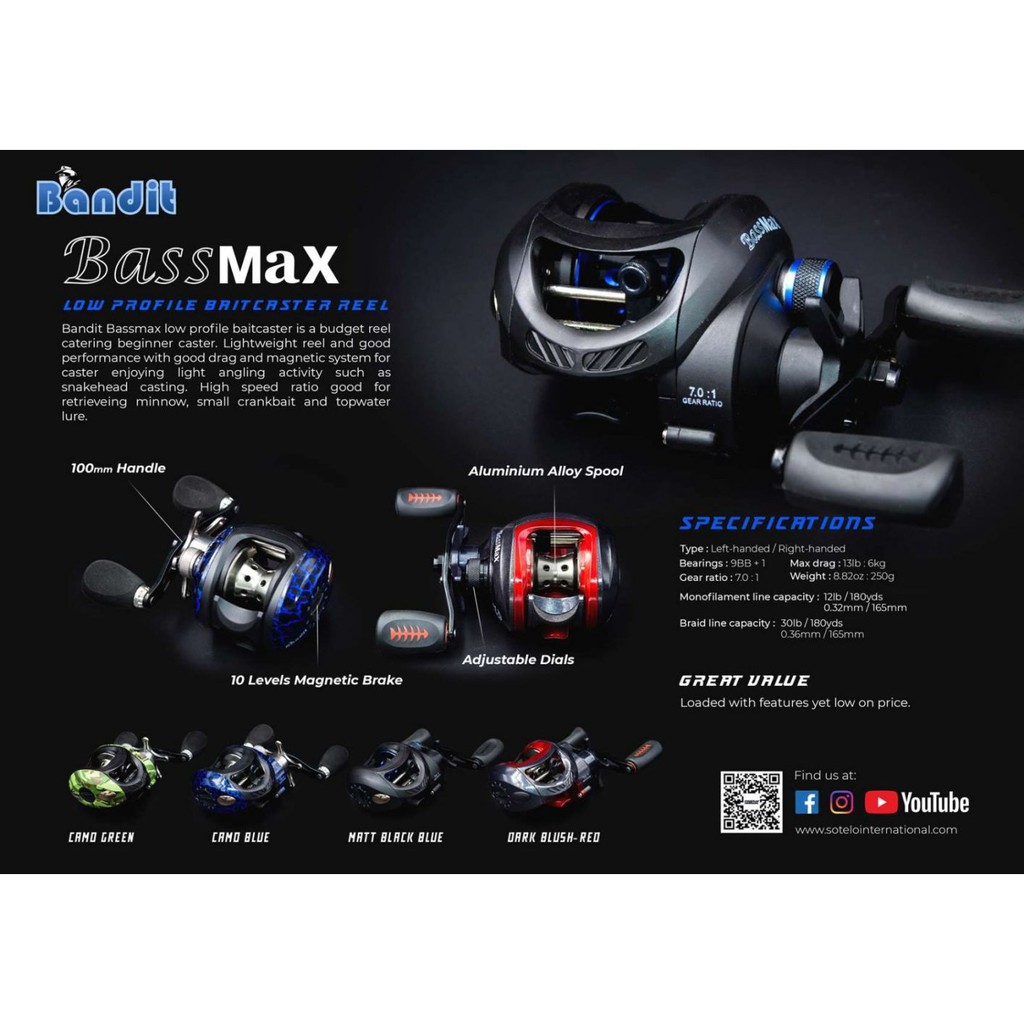Reel BC SOTELO BASS MAX BANDIT High Quality 9+1Bb