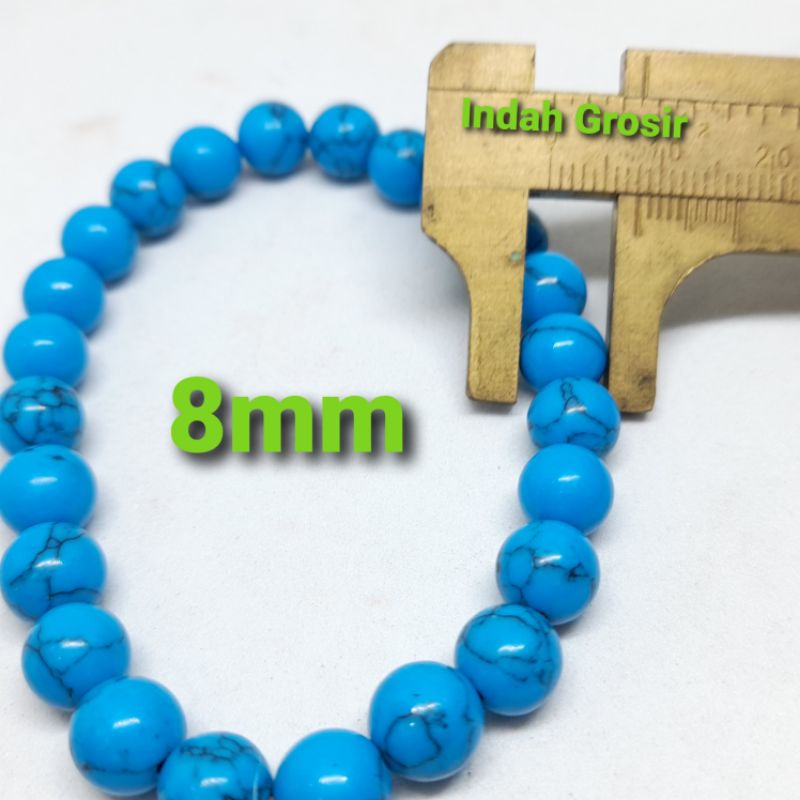 GELANG BATU PIRUS BLUE 8MM ORIGINAL