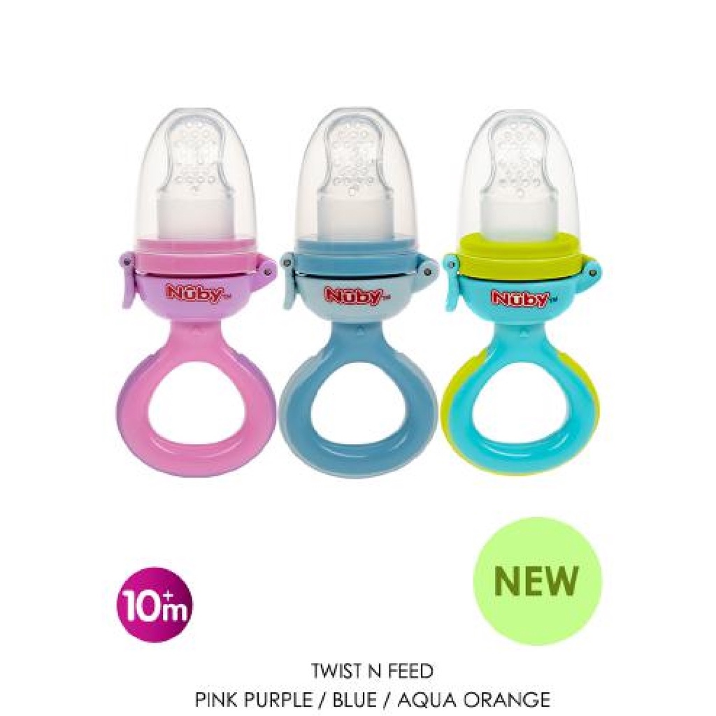 NUBY TWIST N FEED NIBBLER SILICONE BABY FOOD FEEDER / FOOD FEEDER