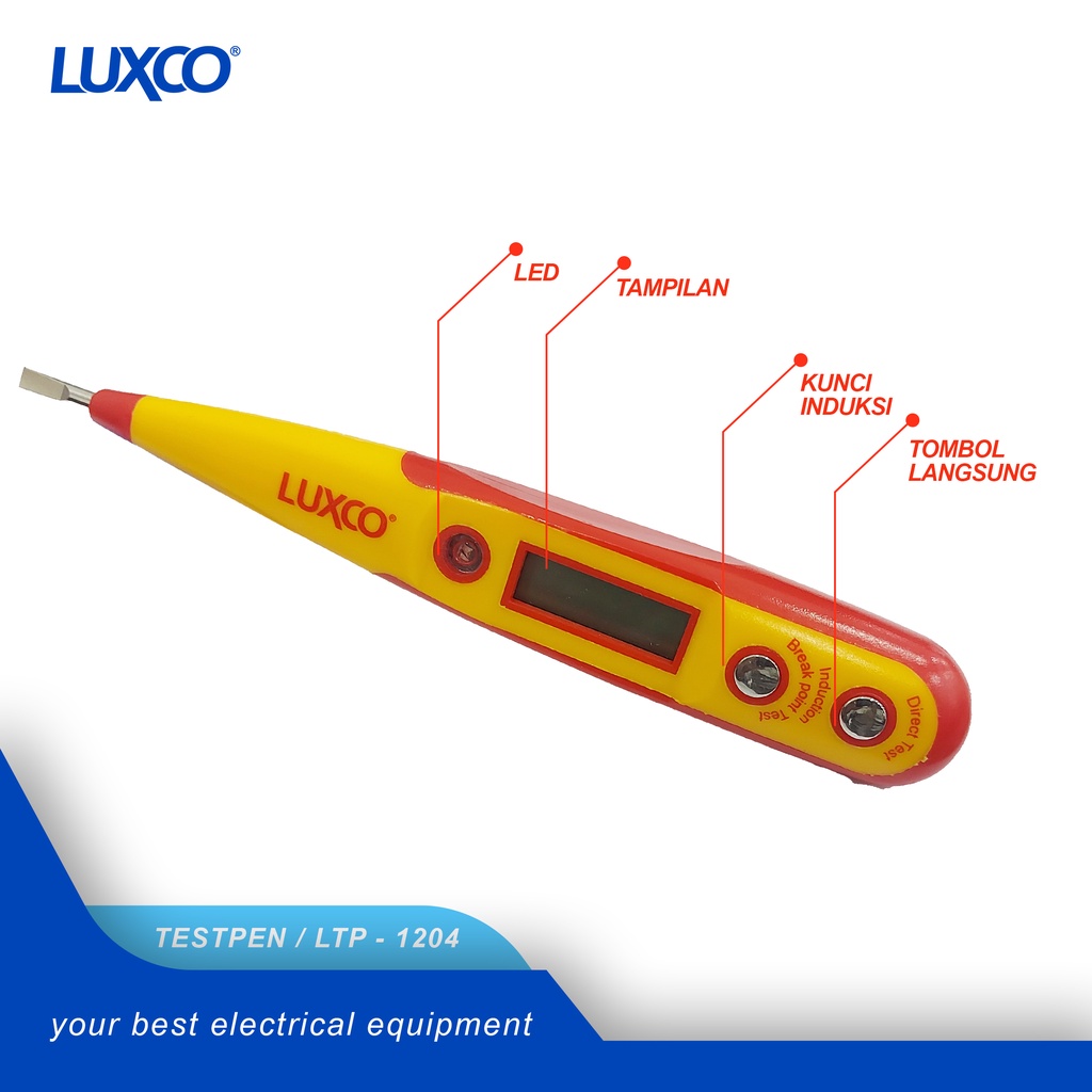 [COD] LUXCO Digital Test Pen/Tespen Digital 12-250V AC DC 13 cm DL8003 /Alat Perkakas FREE ONGKIR