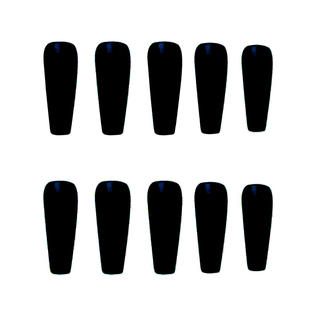 24pcs / Set Kuku Palsu Panjang Bentuk Trapesium Bahan Akrilik Warna Solid Untuk Nail Art