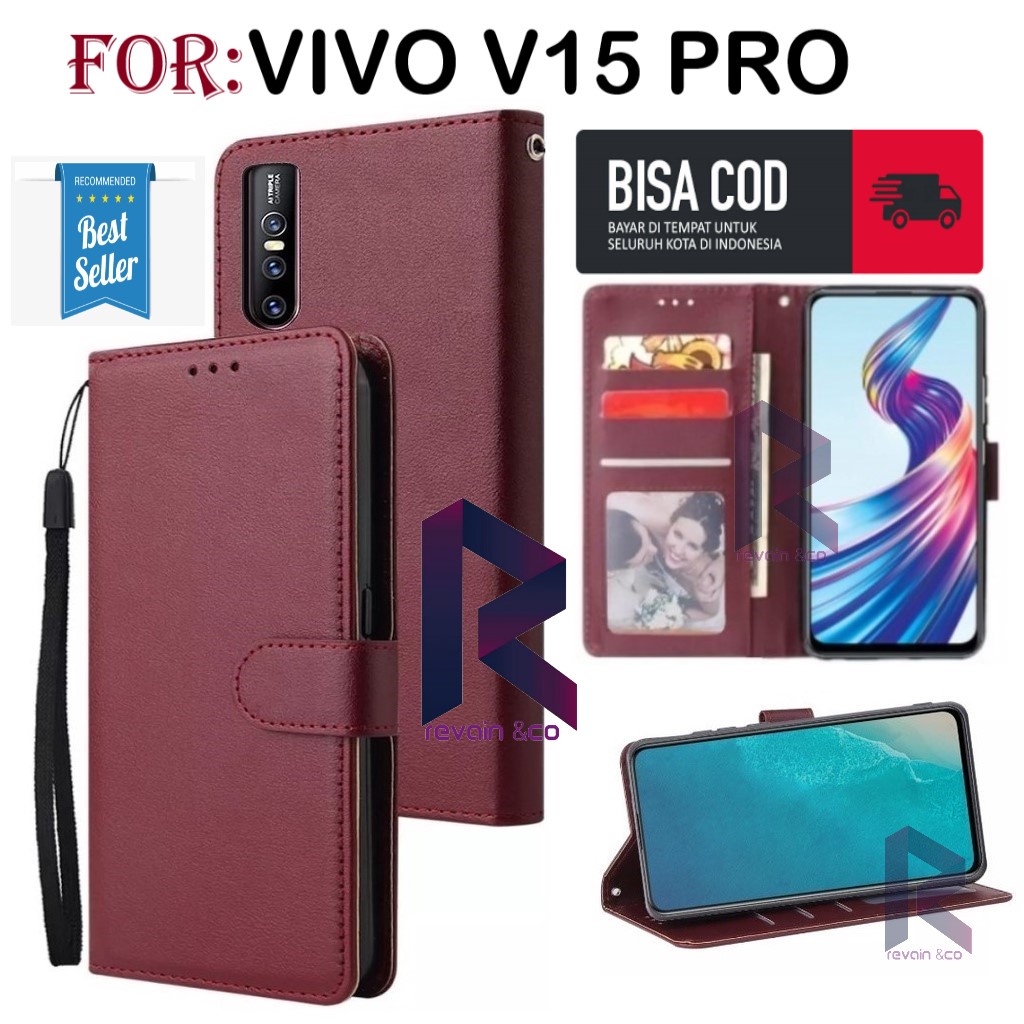 FLIP COVER VIVO V15 PRO FLIP WALLET LEATHER KULIT PREMIUM SARUNG BUKA TUTUP FLIP CASE VIVO V15 PRO