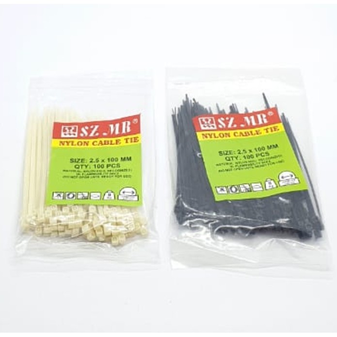SZ Kabel Ties 2,5x100mm / Kabel Tis / Pengikat Kabel / Cable Tie / Kabel Tie