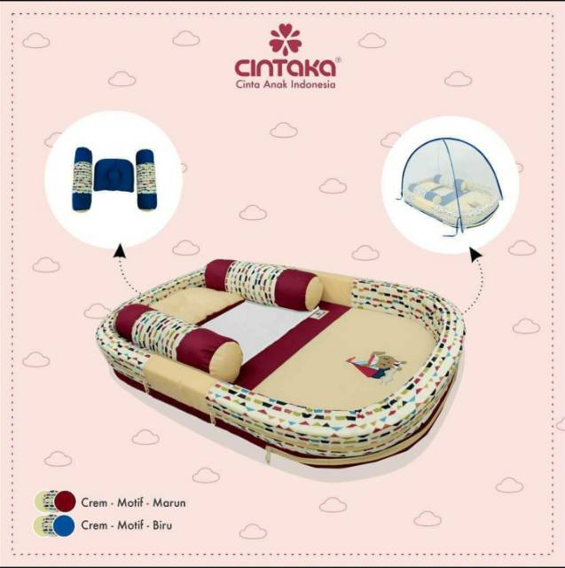 [3 kg] Cintaka Kasur Bayi Kolam Bumper Bordir + Kelambu (Bisa Dilepas) Sailor Series - TCK 2341