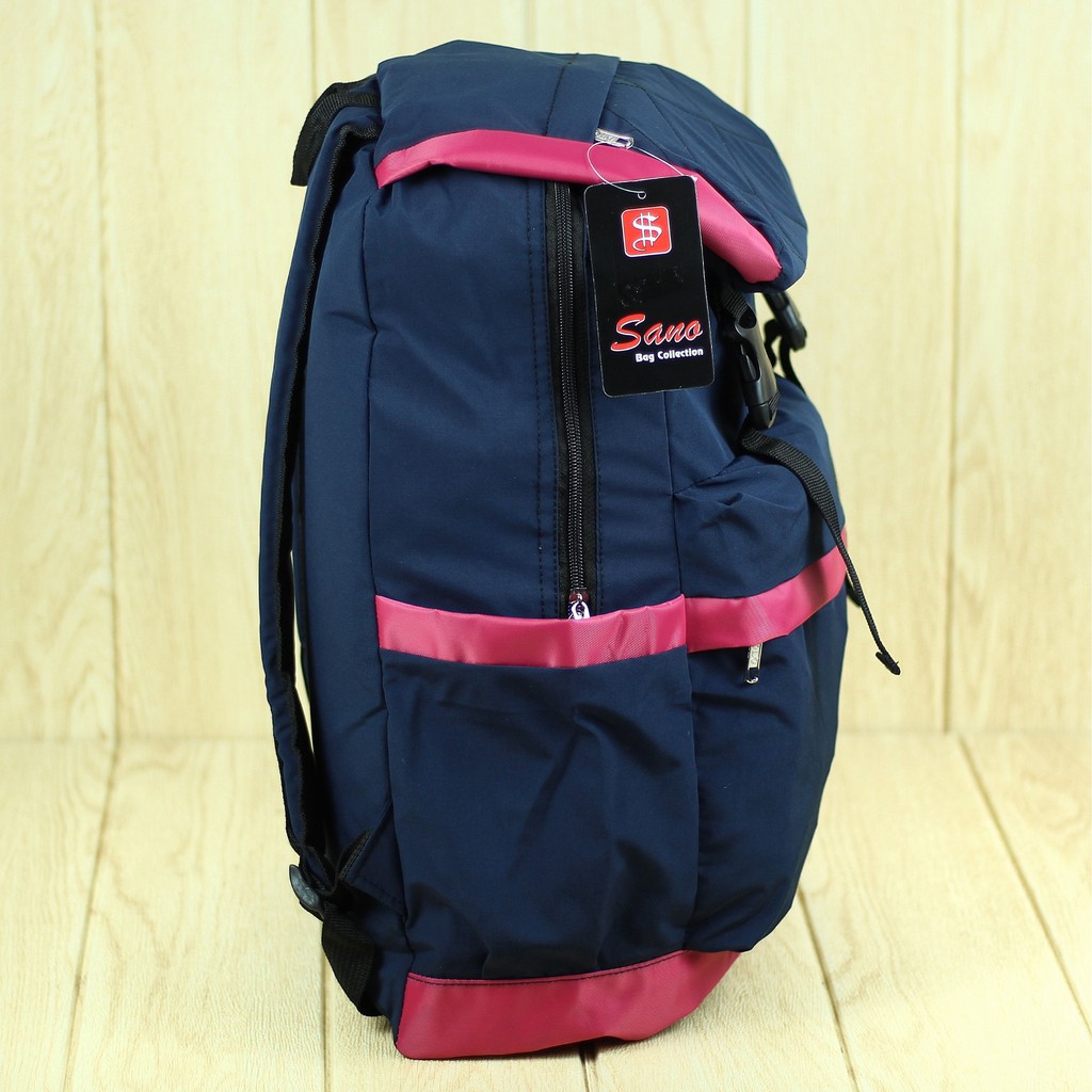 Jual Tas Ransel Distro Cewek Warna Navy List Pink Girl Kekinian Lucu Imut aq