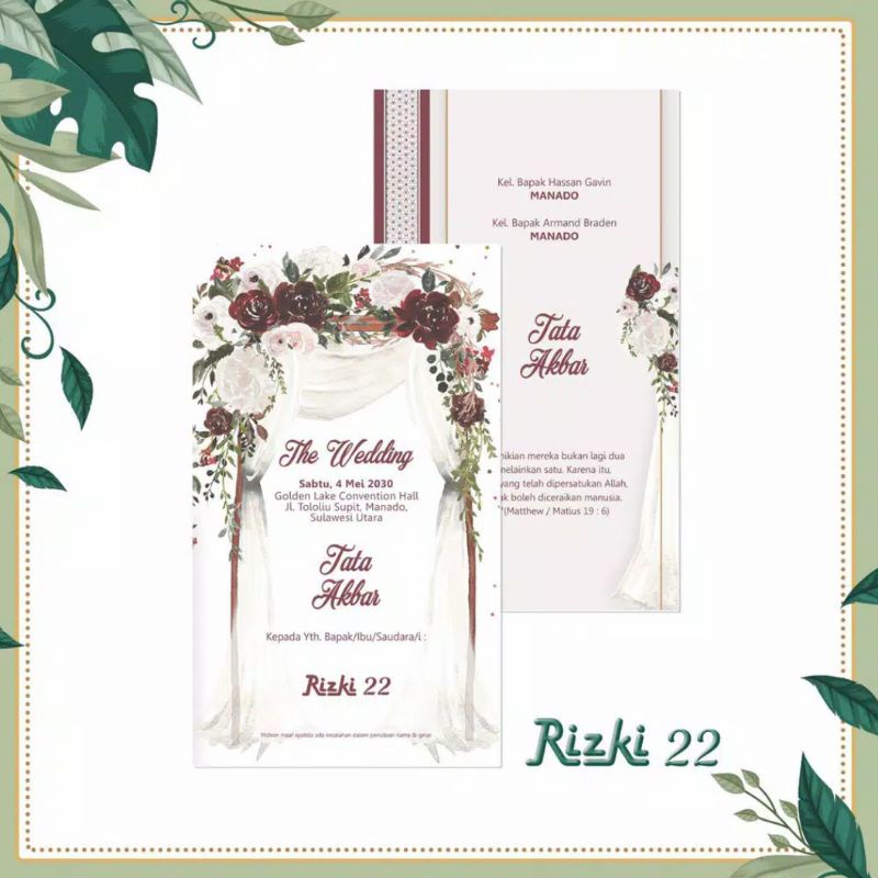 Cetak Undangan Pernikahan Seri Rizki 22