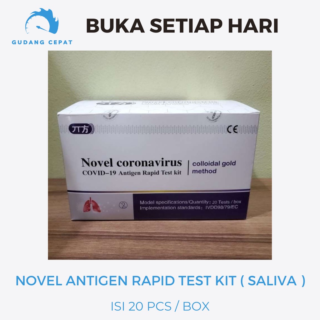 [1 BOX]Novel Coronavirus Covid-19 Antigen Saliva Rapid Test Kit Swab Antigen Metode Air Liur