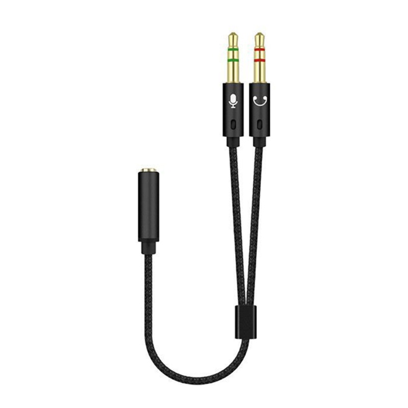 Btsg 3.5mm Female to 2 Male Splitter Stereo Jack Headphone Mic Kabel Adaptor