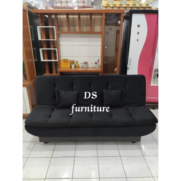 sofabed/sofabed ruang tamu/sofabed santai/sofabed minimalis/sofabed kain hitam