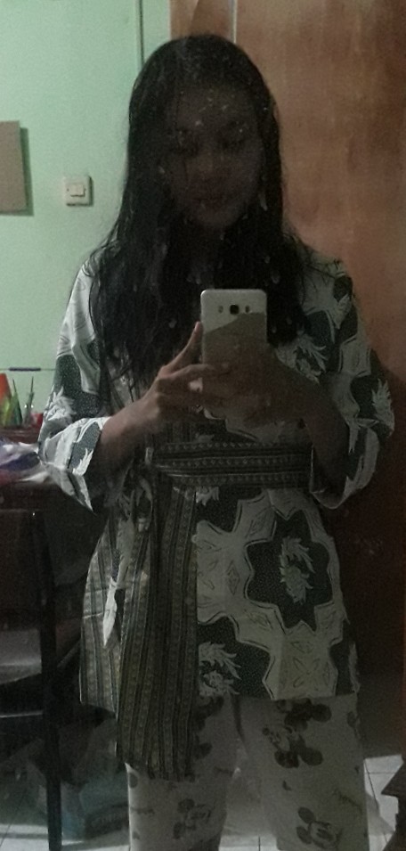 Tey-17 Batik Wanita Asj Sa Hrb026 Kenongo Kemeja Tosca Pendek