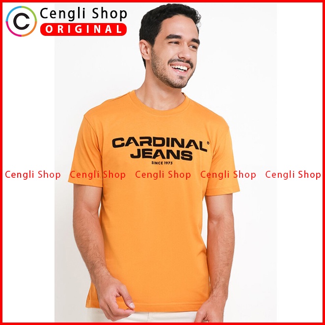 BAJU KAOS PRIA CARDINAL ORIGINAL CASUAL LENGAN PENDEK KUNING CA01