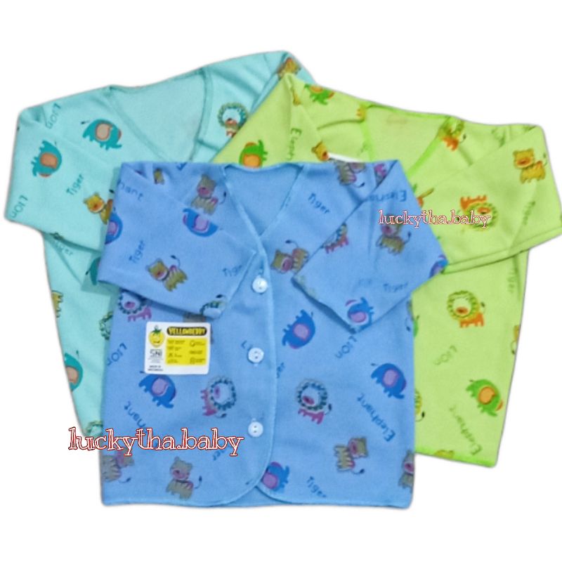 3pcs- yellowbery baju panjang bayi new born warna print SNI / baju bayi baru lahir panjang warna