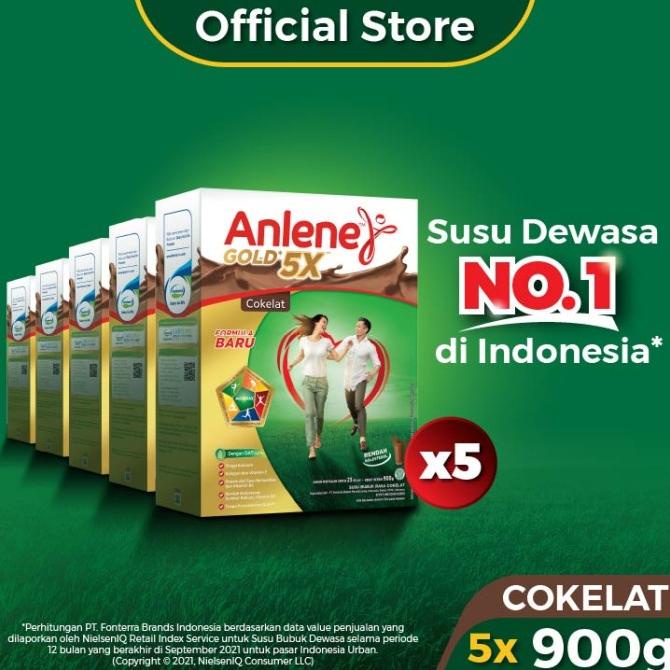 

[COD] Anlene Gold 5X Susu Bubuk Cokelat 5 x 885g-Tulang, Sendi & Otot [COD]