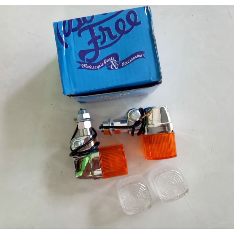 lampu sen palu kotak ori bornfree variasi cb glpro gl100 megapro tiger custom