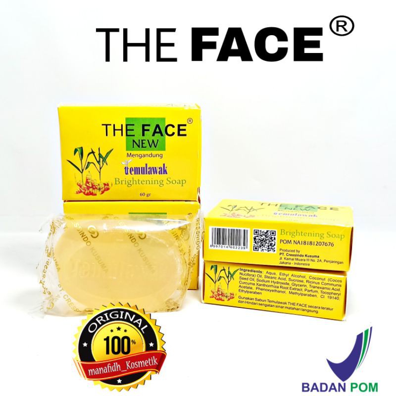 THE FACE SOAP 60gr TEMULAWAK ORIGINAL BPOM - SABUN BATANG THE FACE BPOM PROMO COD