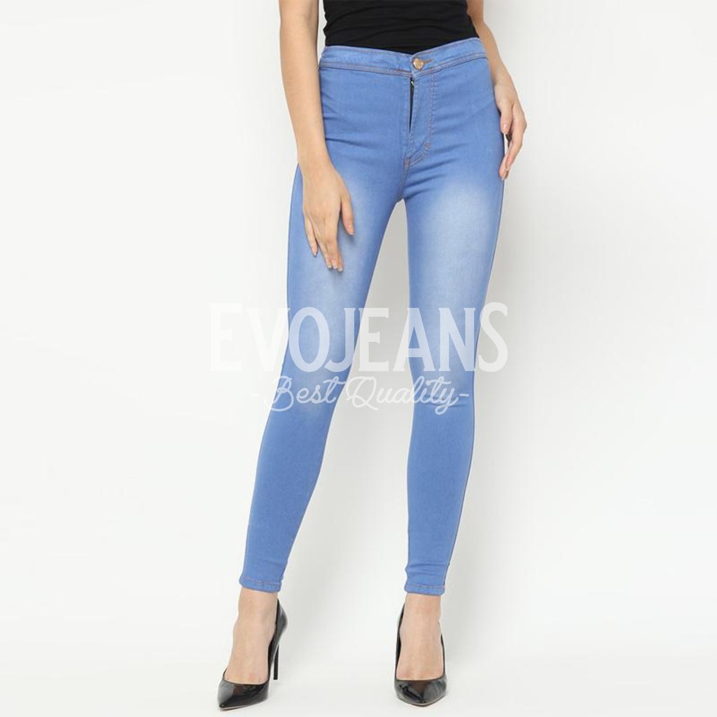  CELANA  SOFT JEANS WANITA  HAWES HIGH WAIST BAHAN  MELAR  