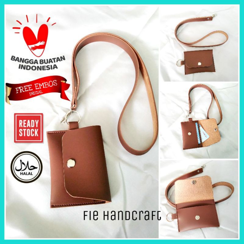 SAKO WALLET DOMPET KARTU PLUS TALI LEHER SAKO WALLET KULIT IMITASI PRIA WANITA