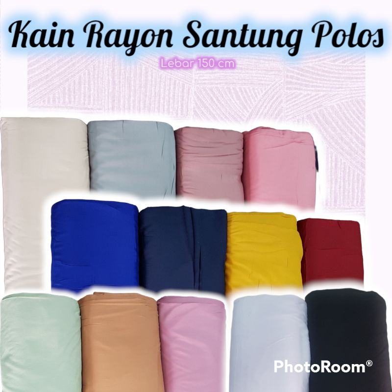 Bahan Kain Rayon Shantung Polos rayon santung halus lembut murah meteran