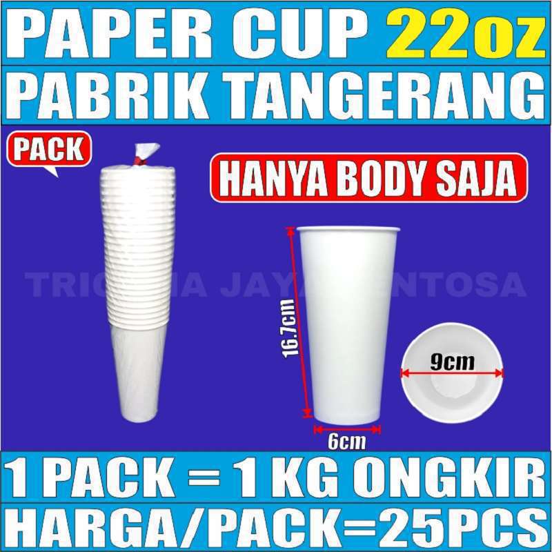 Paper Cup 22oz Per Pack 25pcs Gelas Kertas 660ml Coffee 22 Oz Murah Tangerang