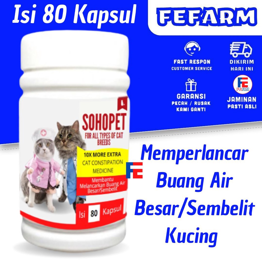 Obat Kucing Susah BAB &amp; Sembelit Pelancar BAB Kucing FEFARM