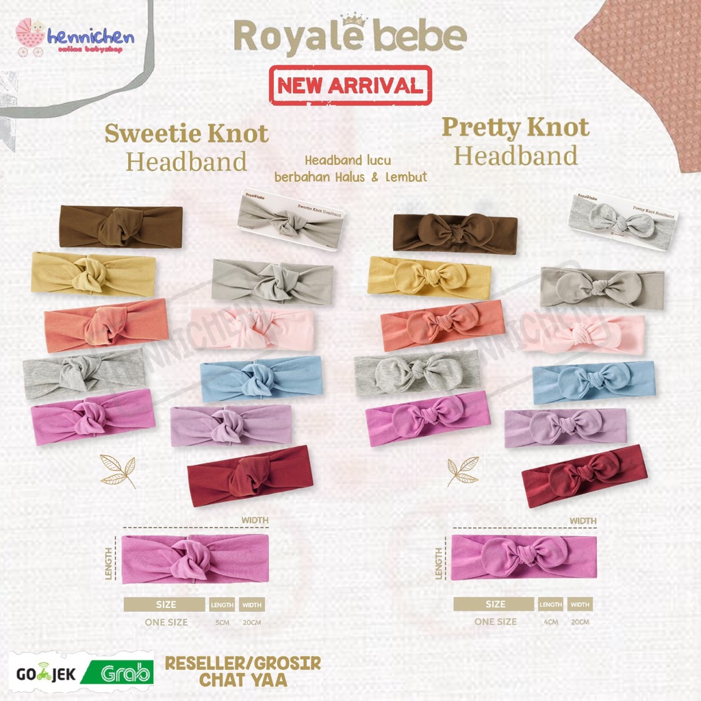 ROYALE BEBE HEADBAND PRETTY KNOT / SWEETIE KNOT PITA BANDANA BAYI HEADBAND ANAK FASHION BAYI