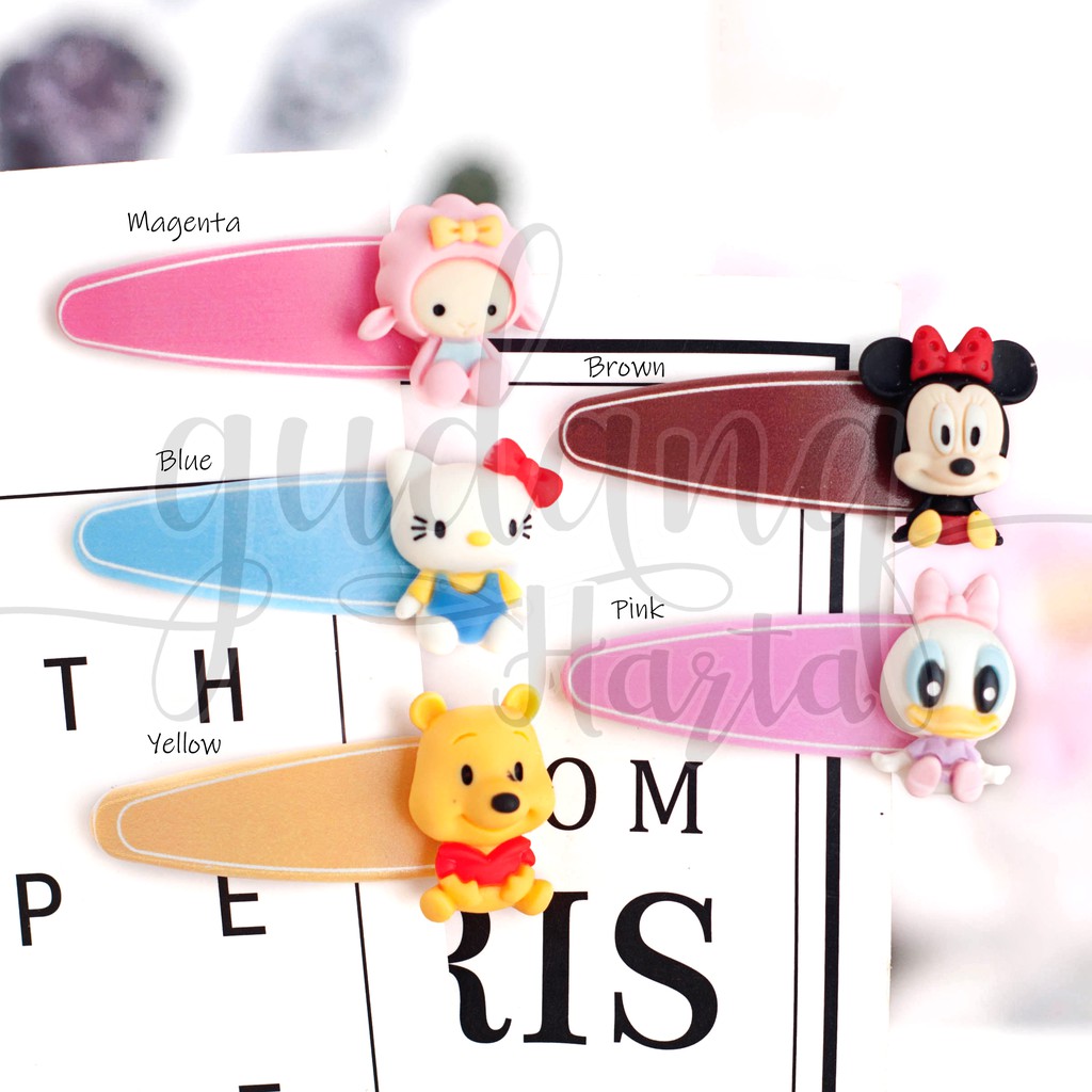 Jepit Rambut BB Karakter 3D Hairclip Unik Duck Bear Mouse Cat Lucu GH 201053