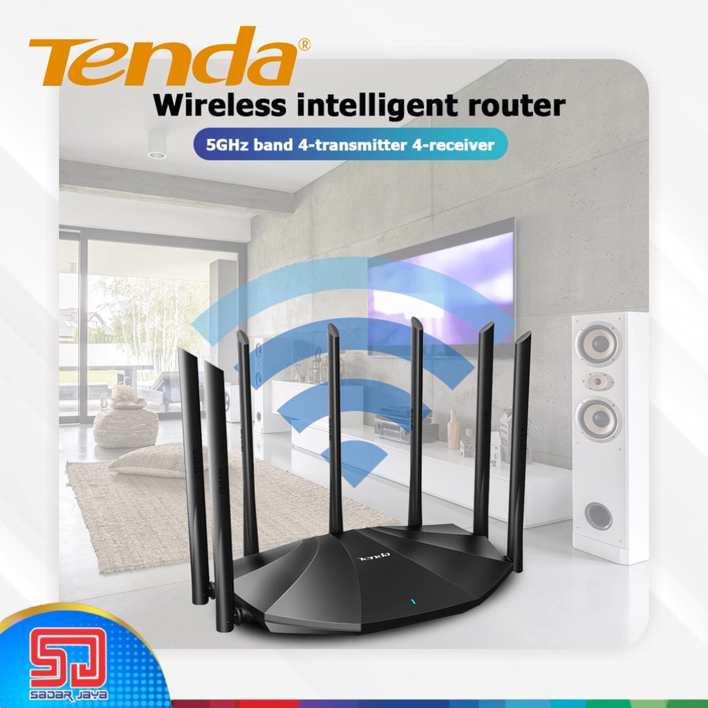 Tenda Router AC23 2.4GHz + 5GHz AC2100 Smart Nirkabel Antena Dual Band Gigabit WiFi