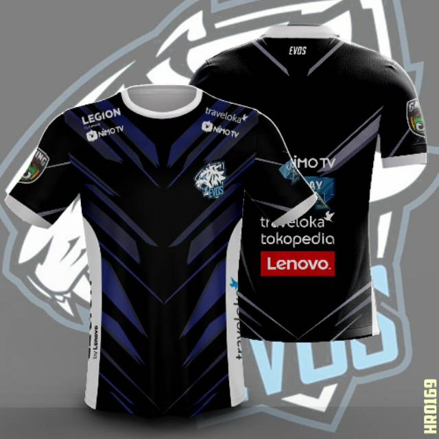 Kaos Jersey EVOS ESPORTS Black Edition HITAM custom gamer ML PUBG FREEFIRE AOV