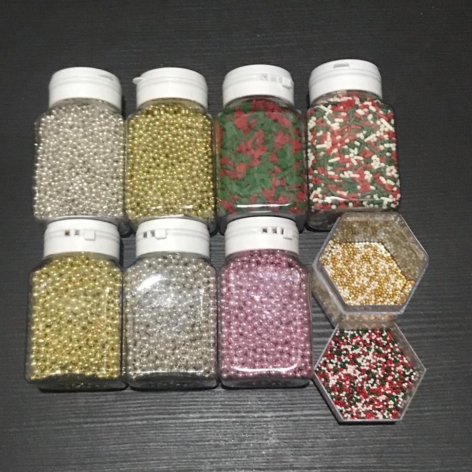 

Diskon.. Sprinkle Mutiara Mix 1mm 4mm/ Trimit Meses Stone Xmas Christmas - Hiasan Kue Mutiara J0J