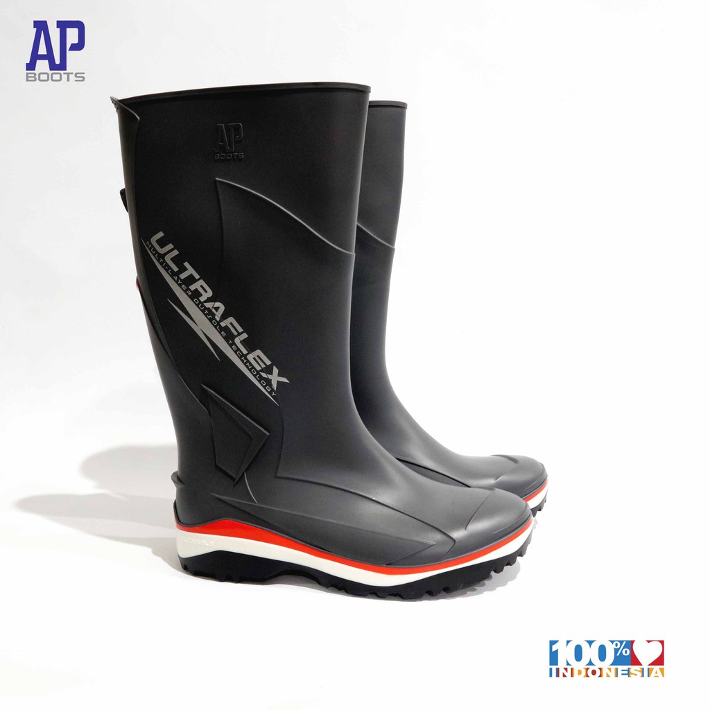AP ULTRAFLEX 39-43 GREY - SEPATU BOOT SAFETY KARET -  AP BOOTS