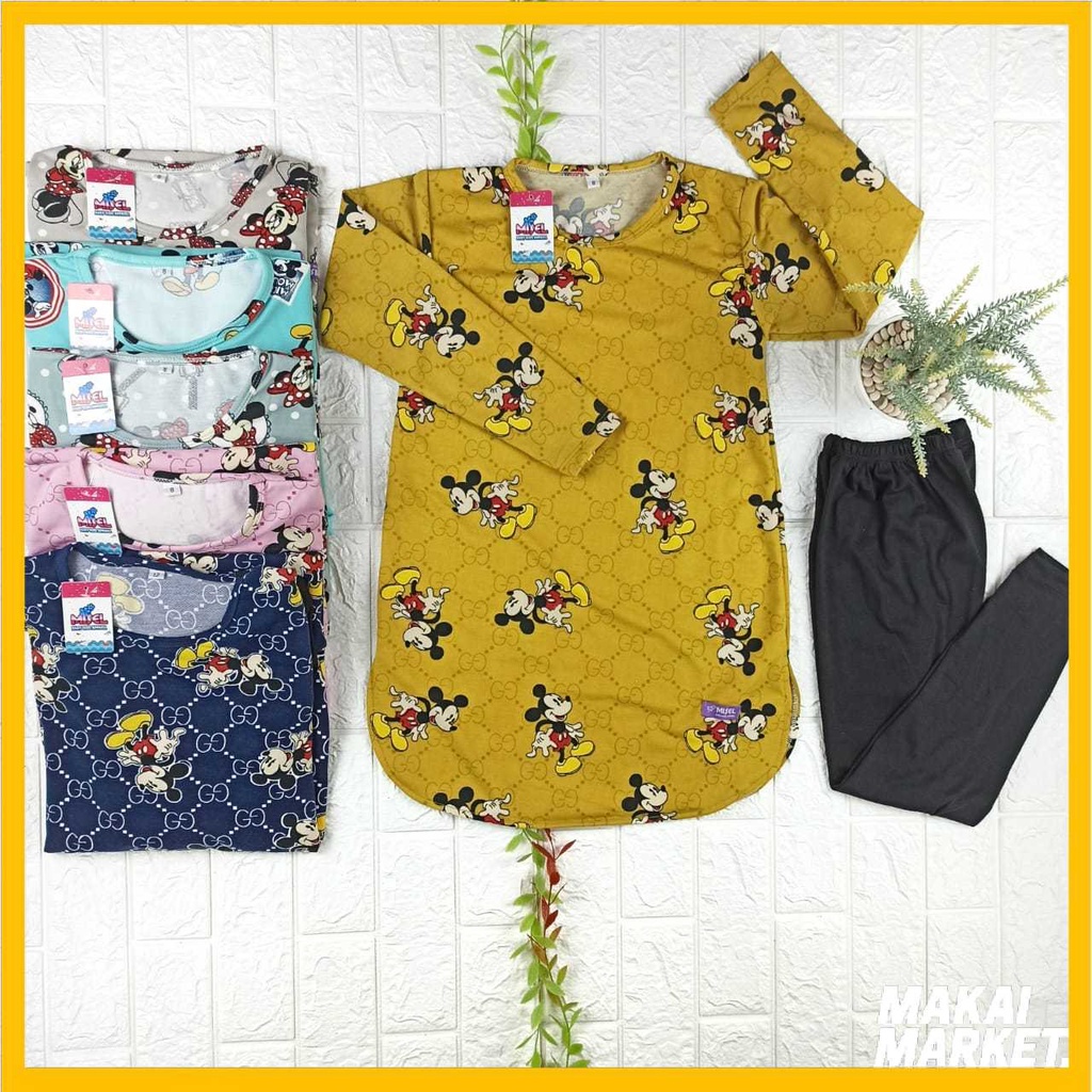 Baju Tunik Lengan Panjang plus Leging Anak Perempuan 7-11 Tahun MISEL