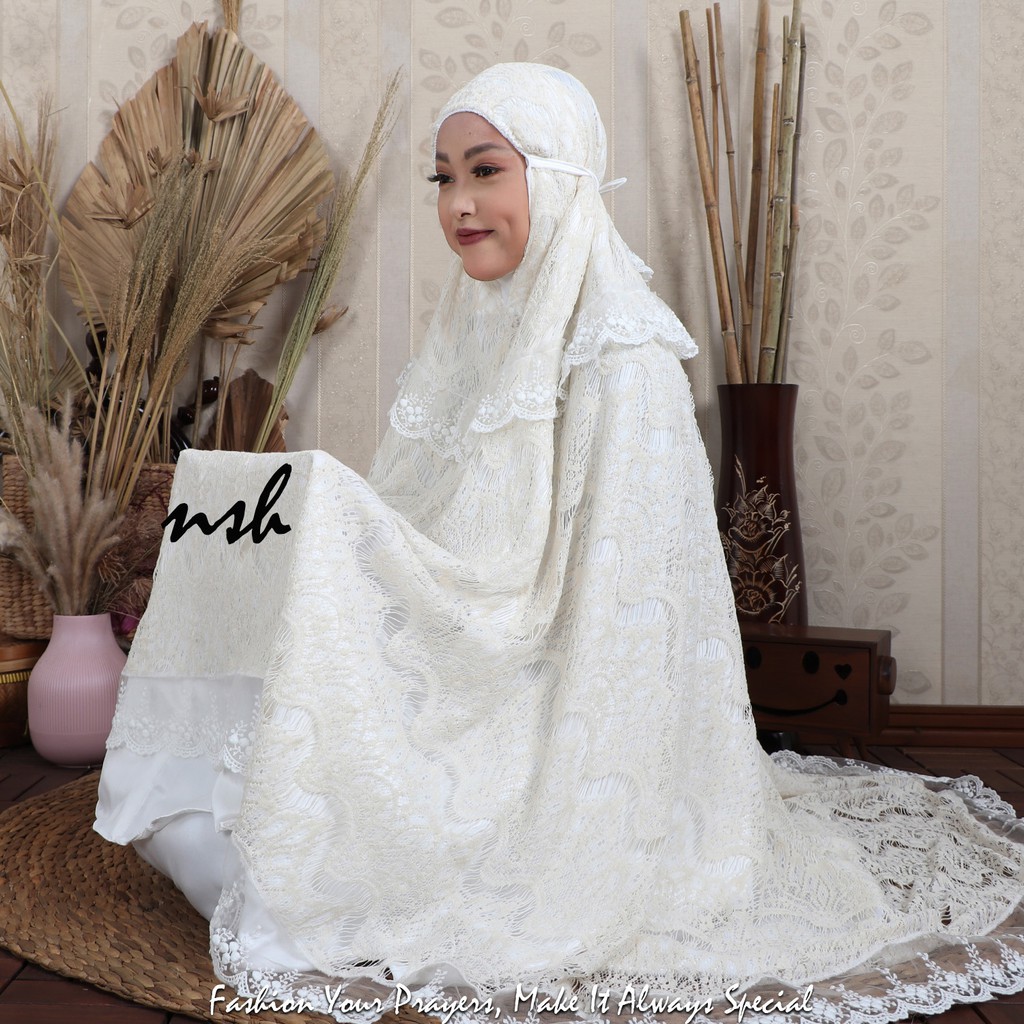 MUKENA DEWASA MEWAH BRUKAT RENDA RATU by pusatmuslimahsyarifa
