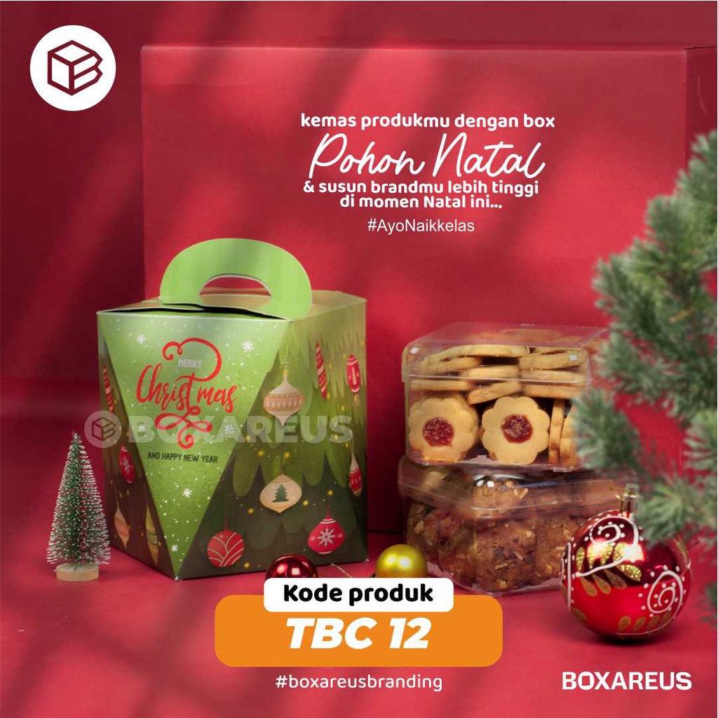 Box Toples Natal Christmas Packaging Kemasan Dus Kotak Kue | TBC 12