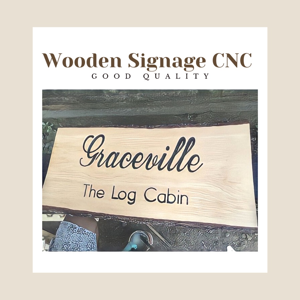 Wooden Signage CNC Kayu Papan Nama Toko