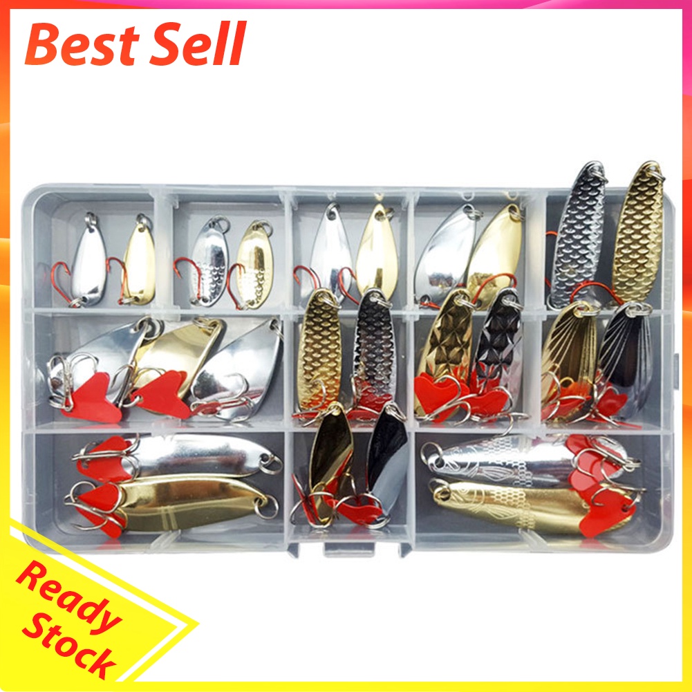 25/35pcs Multi-Piece Sequin Fishing Bait Kit Artificial Fishing Crankbaits
