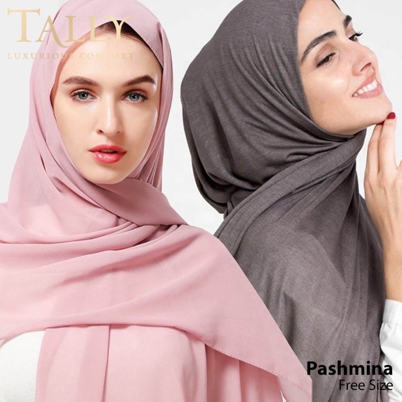 DENLA PASHMINA HIJAB  I BAHAN CERUTY (TIDAK PANAS) | JILBAB BASIC