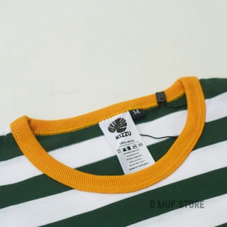 Kizzu Kaos Anak Salur Premium Usia 1-12 Tahun Salur Hijau- dmufstore #2